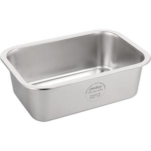 PEDAY 2.64 Gallon Extra Large Dog Water Bowl, Human Grade Stainless Steel, for Extra Large Sized Dogs - Silver Classic
