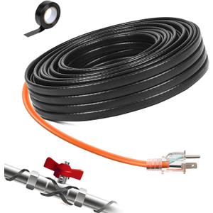 Heat Tape for Water Pipes Roof & Gutter Snow De-Icing Heat Cable 30 feet 5 Watts Per Foot, Water Line Heat Tape Keeps Water Flowing at -40F 5W/FT, 120V (30FT)