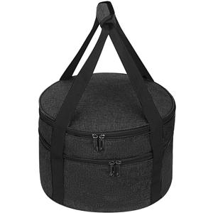 Casserole Carrier,Insulated Pie Carrier with Lid and Handle,Pie Carrier for Transport Pie Holders for Multiple Pies,Pie Carrying Case Casserole Carriers for Hot or Cold Food Picnic Pizza.12.5 Inch (Black)