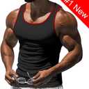 Men's Gym Workout Tank Tops - Soft Lightweight Sleeveless Muscle Shirts for Beach & Athletic Wear (3X-Large, Black-1)