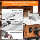 Table Saw, 10 Inch 15A Multifunctional Saw With Stand & Push Stick, 90 Cross Cut & 0-45 Bevel Cut, 5000RPM, Adjustable Blade Height for Woodworking, Orange