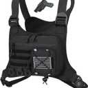 Koculemi Outdoor Sports Chest Bag for Men, Chest Vest Holster Fits Most Pistols, EDC Travel Chest Pack for Running, Hiking (Black)