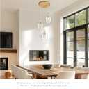 Emliviar Brushed Gold Pendant Light, 3-Light Seeded Glass Chandelier, Modern Pendant Lights for Kitchen Island, DYE286G2-3 BG