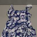 Eomenie One Piece Swimdress Swimsuits for Women Tummy Control Swim Dresses Skirt Bathing Suit (Large, Blue White Print)