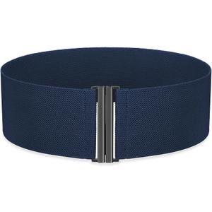 SANSTHS Women Wide Elastic Belts for Dresses Corset Waist Belts Ladies Cinch Belts Thick Stretchy Waistband (Fit Waist Size 33-36 Inches, Navy)