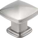 homdiy 30 Pack Cabinet Knobs Brushed Nickel Drawer Knobs Silver Square Kitchen Hardware for Dresser Bathroom Satin Nickel Door Handles for Kitchen Cupboard, Zinc Alloy