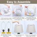 Gray Lamp Shades Set of 2, 10.5" x 10"x 13" Medium Rectangle Lampshades Cut Corner Fabric Lamp Shades Replacement, Include 2 Lamp Harps, Suitable for E26 Base and Saddle Base, Easy Assembly Required