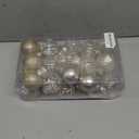 60mm/2.36inch Clear Christmas Ornaments Set, 30ct Champagne Christmas Ornaments Balls for Christmas Tree Decorations Shatterproof Transparent Baubles with Stuffed Decoration for Xmas Wedding Party