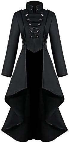 Medieval Steampunk Jacket for Women, Vintage Halloween Costumes Gothic Button Corset Tailcoat Tuxedo Uniform, Size XL