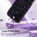 KANGHAR for iPhone 16 Pro Case Cute Leopard Design Soft Flexible TPU Large Window Camera Lens Protector Phone Case Protective Cover Black and Purple Cheetah Print