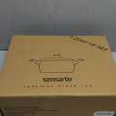 SENSARTE Ceramic Nonstick Stock Pot with Lid, 2.6/4.5/6.6/8.5 QT Soup Pot Casserole Pot, Non-toxic Healthy Pasta Pot, Large Cooking Pot Stew Pot, Induction Compatible, PFOA PFAS PTFE Free, White