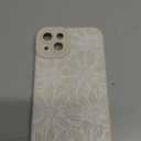 MZELQ for iPhone 15 Plus Case, Silicone Floral Flowers Sunflowers Cute Pattern, Camera Protection Soft Slim Phone Cover for Girls Women -White