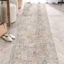 Well Woven Asha Collection Elegant Ivory & Blue Oriental 3x10 Runner Rug Perfect for Hallway or Entryway Ideal for High-Traffic Areas with Vintage-Inspired Low Pile (2'7" x 9'6" (Rectangular))