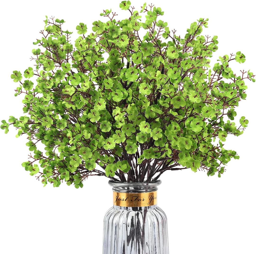Babys Breath Artificial Flowers, 8 Bundles Green Real Touch Fake Flowers Silk Flowers Bulk for Vase Home Office Wedding Spring Indoor Outdoor Centerpiece Table Party Decorations
