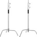 Soonpho 2 Packs Heavy Duty C-Stand Kit,Stainless Steel Photography Light Stand Base,Adjustable 5-10.8 feet Sturdy Tripod for Studio Softbox, Monolights, Reflector, Umbrella