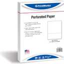 PrintWorks Professional 3 1/2" Horizontal Perforated Paper 8.5 x 11 - Perfect For W-2, 1099, & Statement Use - Made in the USA - 500 Sheets - 24 lb - Printer Compatible - White (04130)