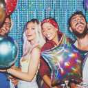 2 x Blue Foil Fringe Curtains Backdrop Blue Streamers Party Decorations for Frozen Birthday Under The Sea Parties Bachelorette Fishing Pool Beach Ocean Theme, Pastel Wall Decor Hanging Door Decorations (5 pack)