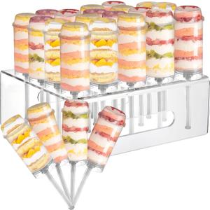 Jucoan 24 Pack Push up Cake Pop Containers and 20 Holes Cake Pop Stand, Reusable Push Cake up Pop Containers with Holder for Weddings Baby Shower Birthday Party