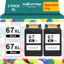 67XL Black Ink Cartridge for HP Ink 67 Replacement HP 67 Black Ink Cartridge HP67 HP67XL Envy 6055e 6000 6455e 6400 6458e DeskJet 2755e 2700 2700e 2752e 2734e 4155e 4100e Printer Ink HP 67 XL