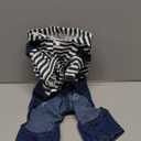 Small Dog Hoodie Clothes Cute Stripe Shirts Denim Jumpsuit One-Piece Outfit for Small Medium Dogs Cats Boy Girl Chihuahua Blue Jeans Overalls Puppy Costume (Blue,M)