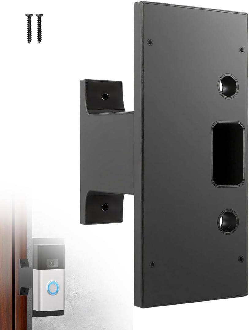 Doorbell Extender Bracket Compatible with Ring Doorbell, Extends Offset Doorbell Holder Mount for Brick Wall, Get Better View, Black 97mm