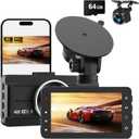 Dash Cam Front and Rear, 4K Full HD Dual Dash Camera for Cars W/ 64GB Card Included, Built-in 5G WiFi & GPS, Car Camera Dashcams for Cars with Night Vision, Parking Monitor, WDR, Emergency Lock