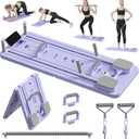 JANUA Pilates Board - Pilates Reformer Set, Multi-Purpose Foldable Pilates Reformer Board for Home, 5 in 1 Pilates Sliding Board (Purple)