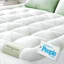 Niagara Sleep Solution Ultra Soft Queen Size Mattress Topper - Viscose Made from Bamboo Pillow Top Mattress Pad for Back Pain Relief - Naturally Cooling for Hot Sleepers, Green