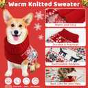 2 x Christmas Dog Sweaters for Small Medium Large Dogs and Cats,Pet Soft Warm Holiday Outfit Girl & Boy,Pup Winter Clothes Turtleneck Double Knitting Collar for Outdoors Playing (Deer, XS)