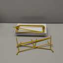 LAUCHUH 3 Tier Serving Stand Porcelain Serving Platter Tier Serving Trays with Collapsible Sturdier Rack, Serving Dishes and Platters for Thanksgiving, Christmas, Entertaining, Gold, 12 Inch