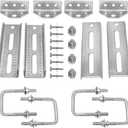 8" Boat Trailer Bunk Brackets Galvanized Swivel Top Bunk Bracket Kit for 1.5" x 3", 2" x 3", 3" x 3" Boat Trailer Crossmember