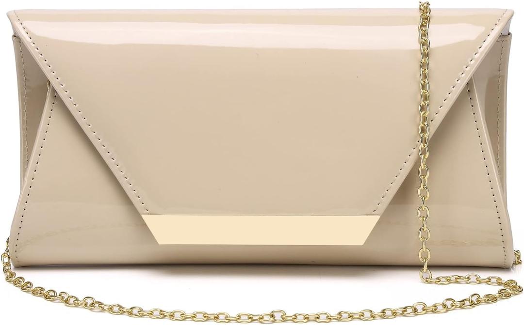 Patent Leather Envelope Clutch Womens Evening Handbag Stylish Shoulder Bag Purse for Christmas Wedding Party Prom