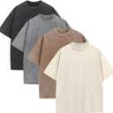 KEEPSHOWING Mens Oversized T Shirts Acid Wash Loose Fit Vintage Washed Tee Shirt Short Sleeve Streetwear Casual T-Shirts Large