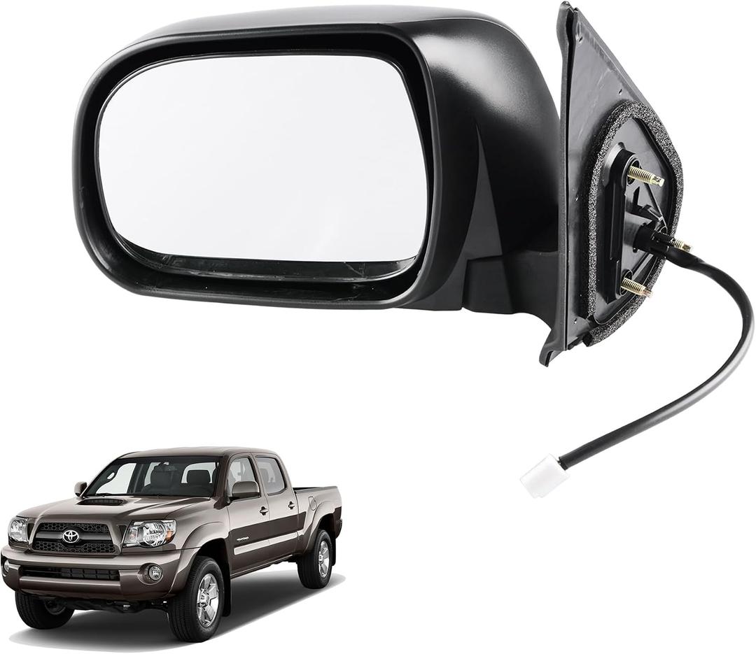 Left Driver Side Power Side View Mirror Manual Folding Compatible for Toyota Tacoma 2005-2011 Replaces 87940-04190-C0 TO1320203