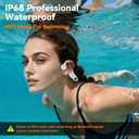Bone Conduction Bluetooth Headphones-SwimBeats,IP68 Waterproof Swimming Headphones with 32GB MP3 Player, Lightweight Open Ear Design for Swimming/Surfing/Marathon/Cycling(Beige)