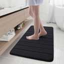 Buganda Memory Foam Bath Mat, 44" x 24", Ultra Soft and Non-Slip Bathroom Rugs, Water Absorbent and Machine Washable Bath Rug Runner for Bathroom, Shower, and Tub, Black