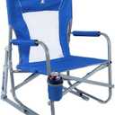 GCI Outdoor Waterside Beach Rocker Folding Beach Chair & Portable Rocking Chair, Saybrook Blue