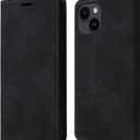 ZZXX for iPhone 14 Case Wallet with [RFID Blocking] Card Slot Photo Fram Kickstand Magnetic Soft Leather Flip Fold Case for iPhone 14 Wallet Case(Black-6.1 inch)