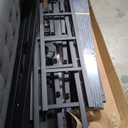 Likelalaso California King Size Bed Frame with Upholstered Headboard, 14 inch Metal Bed Frames, Steel Slat Support, Noise Free, No Box Spring Needed, Easy Assembly, Black/Gray