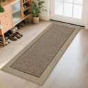 BEQHAUSE Indoor Door Mat 24" x 60", Dirt Trapper Door Mats Non-Slip Entryway Rugs Washable, Resist Dirt Absorbent Welcome Mat, Low Profile Floor Mats for Front Back Door and Entryway, Taupe