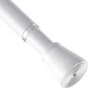 Spring Tension Curtain Rod Adjustable Length 41-74 Inches, No Drilling, Tension Rod Suitable for Windows, Bathroom, Cabinets, Wardrobes （White)