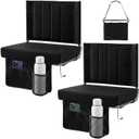 Sweetcrispy 2-Pack Stadium Seats with Back Support, Bleacher Chairs, Black