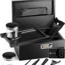 OZCHIN Large Bamboo Box with Combination Lock Decorative box for Home Great Gift Choice Storage Lockbox with Storage Jar, Christmas Gifts for Men Women (10 x 6.9 x 5 inches, Black)