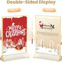 Acrylic Sign Holder 8.5X11 Gold Frames Double-Sided Gold Picture Frames for Flyer Holder Menu Holder Wedding Table Number Holder Christmas Photo Frame with Removable Sticky Dots -6 Pack
