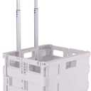 Folding Utility Cart Retractable Aluminum Handle Adjustable Handle Built-in Wheels Rolly Cart Easy to Carry Trolley Cart for Groceries Shopping Bags Sports Equipment