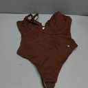 Popilush Shapewear Bodysuits for Women - Tummy Control Body Suits for Womens Deep V Corset Tops Thong Concert Outfits (Brown, S)