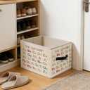 Alphabet Kids Storage Bins, Boho ABC Educational Foldable Closet Organizers Storage Basket Toybox for Toddler Playroom Nursery Preschool Classroom Clothes Bed Sheets Blankets Toys