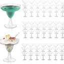 WOPPLXY 60 Pcs Plastic Margarita Glasses, 5 oz Clear Cocktail Glasses for Cinco de Mayo, Taco Party, and Mexican Decoration, Plastic Margarita Cups for Taco Bar Events Wedding Parties