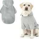 EXPAWLORER Textured Cable Knit Basic Dog Hoodie, Elevated Style Dog Sweater with Leash Hole and Pocket, Soft and Warm Pet Winter Coat, Cold Weather Clothes for Small Medium Large Dogs,Grey XXL (XXL(Back:22.5",Chest:34.5",Neck:24"))