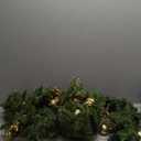 Christmas Garland 9ft with 50 Led, Gold & Red Ball Berries Battery Control, Christmas Decor with Light Timer for Mantle Staircase Indoor and Outdoor